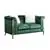 Chiatura 2 Pieces Sofa Set in Green Velvet Fabric with Golden Legs