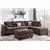 Granna Reversible Sectional Sofa in Brown Chenille Fabric