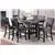Viseu 7 Pieces Counter Height Dining Set in Dark Coffee Wood Finish