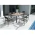 HIGOLD 6478 Auto 7 Pieces Outdoor Dining Set for 6,Aluminum,Wood
