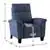 Lazzara Home Aragon Blue Textile Fabric Push Back Reclining Chair