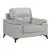 Lazzara Home Argonne Silver Gray Leather Accent Chair