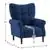 Lazzara Home Cecily Navy Blue Velvet Tufted Back Club Accent Chair