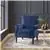 Lazzara Home Cecily Navy Blue Velvet Tufted Back Club Accent Chair