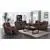 Salou 3 Pieces Reclining Sofa Upholstered in Two Tone Brown