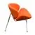 Diamond Sofa Roxy Orange Accent Chair with Chrome Frame, Set of 2