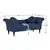 Lexicon Tonier 75 in. Blue Textured Fabric Settee with 2 Round Pillows