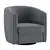 Lazzara Home Kaitlyn Gray Pleated Swivel Chair with Reversible Cushion