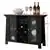 Jesse Sideboard Buffet Bar Cabinet, Black Wood & Glass