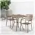 Flash Furniture 28'' Square Gold Steel Patio Table Set with 2 Chairs