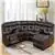 Munich Reclining Sectional with Chaise in Dark Brown Gel Leatherette