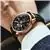 Mens Automatic Watches Brown/Black Leather Strap Mechanical
