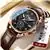Mens Automatic Watches Brown/Black Leather Strap Mechanical