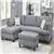Belluno 2-Piece Sectional Sofa in Grey Polyfiber with Pillows