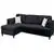 Belluno 2-Piece Sectional Sofa in Black Polyfiber with Pillows