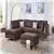 Albena 3-Piece Sectional with Chaise in Chocolate Chenille
