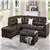 Prague 3-Piece Sectional with Reversible Chaise in Espresso PU