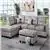 Prague 3-Piece Sectional with Reversible Chaise in Light Grey PU