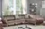 Milan 2-Piece Sectional with Wedge in Light Brown Velvet Fabric