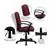 Flash Furniture Mid-Back Burgundy Fabric Chair with Nylon Arms