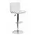 Flash Furniture White Quilted Vinyl Adjustable Height Bar Stool