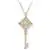 Gold Tone Intricately Textured Key Pendant Necklace