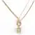 Gold Tone Dual Strand Statement Necklace with Crystal Cube Pendant