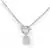 Silver Tone Dual Strand Statement Necklace with Crystal Cube Pendant