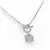 Silver Tone Dual Strand Statement Necklace with Crystal Cube Pendant