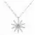 Silver Tone Statement Necklace with Crystal Sunburst Pendant