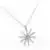 Silver Tone Statement Necklace with Crystal Sunburst Pendant