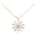 Gold Tone Statement Necklace with Crystal Sunburst Pendant