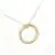 Gold Tone Statement Necklace with Eternity Circle Pendant & Crystals