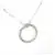 Silver Tone Statement Necklace with Eternity Circle Pendant & Crystals
