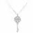 Silver Tone Vintage Inspired Crystal Key Pendant Necklace