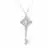 Silver Tone Intricately Textured Key Pendant Necklace