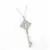 Silver Tone Intricately Textured Key Pendant Necklace