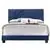 Passion Furniture Suffolk Navy Blue Queen Panel Bed with No Mattress
