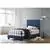 Passion Furniture Suffolk Navy Blue Twin Panel Bed with No Mattress