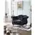 Passion Furniture Hollywood Black Accent Chair with Round Throw Pillow