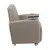 Flash Furniture Gray Leather Chair with Tablet Arm and Cup Holder