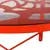 LeisureMod Devon Tree Design Glass Top Aluminum Base Table - Red