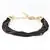 Gold Tone with Black Overlay Multi Strand Necklace and Bracelet Set