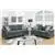 Ife Blue Grey 2 Piece Sofa Set with Console Covers in Plush Polyfiber