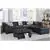 Fano 3-Piece Sectional with Reversible Chaise in Black Faux Leather