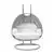 LeisureMod Mendoza Light Grey Wicker Hanging Egg Swing Chair - White