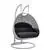 LeisureMod Mendoza Light Grey Wicker Hanging Swing Chair - Dark Grey