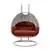 LeisureMod Mendoza Light Grey Wicker Hanging Swing Chair - Cherry