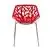 LeisureMod Modern Asbury Dining Chair w/ Chromed Legs - Red