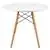 LeisureMod Dover Round Bistro Wood Top Table Natural Wood Base - White